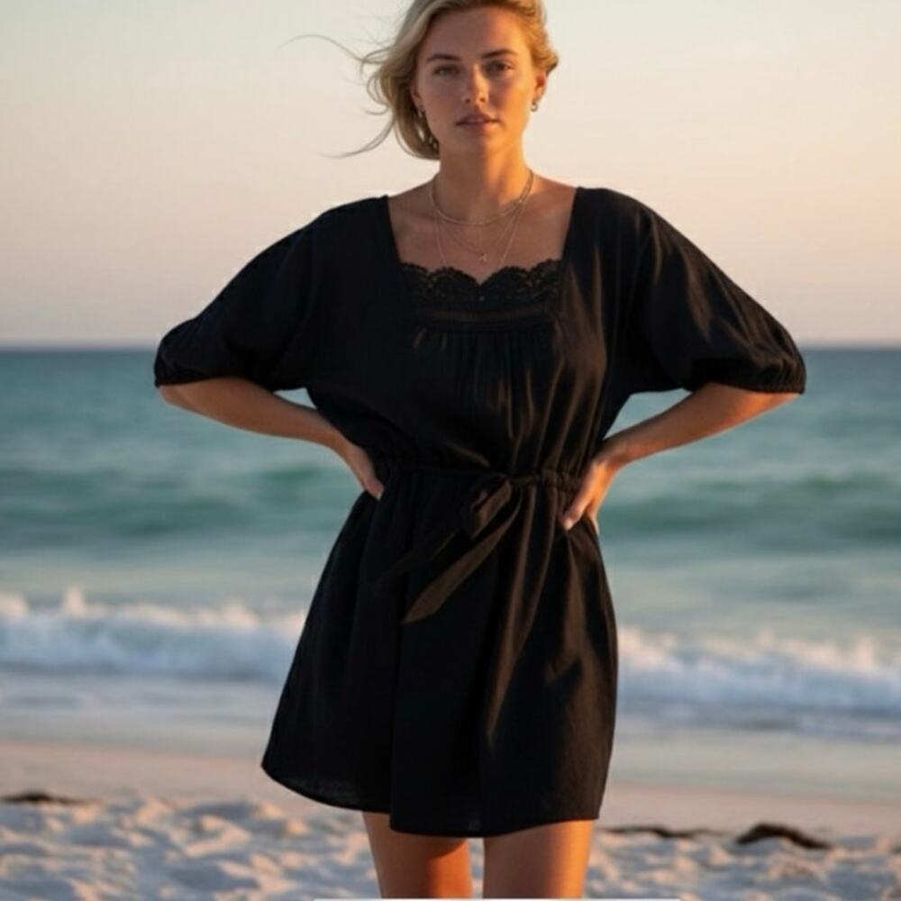 Emerson Fry India Collection Rosemary Dress in Black Organic Cotton XS / Small